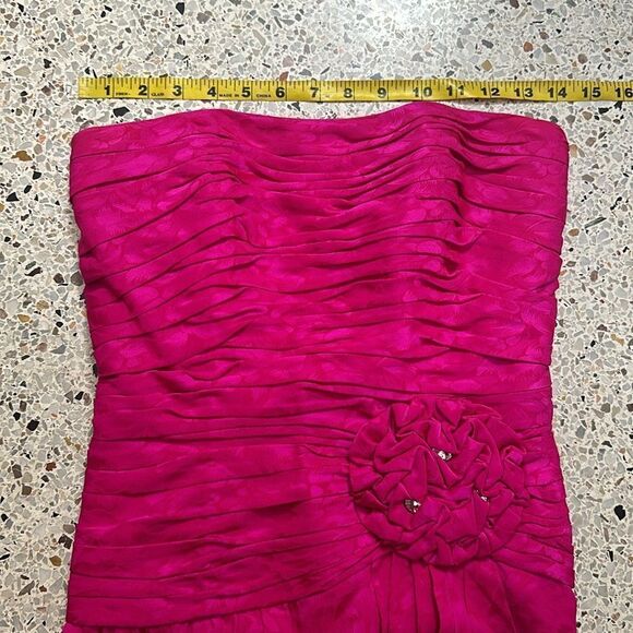 EUC vintage hot Barbie pink Lillie Rubin 100% silk cocktail dress 6 - Picture 5 of 9